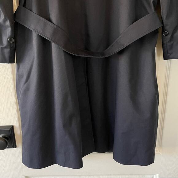 Vintage Burberry Navy Blue Belted Trench Coat Single Breasted 14L - Picture 15 of 16